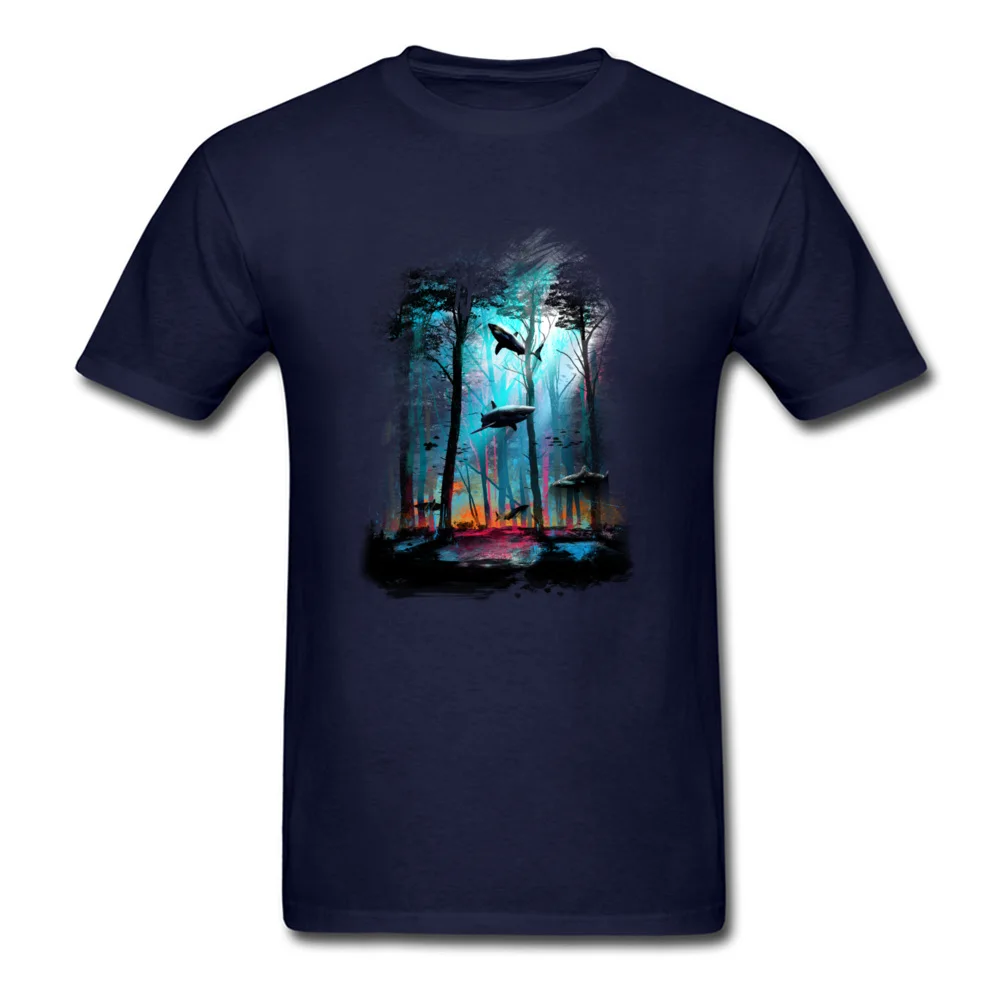 Shark Forest Men Brand Crazy Tops Tees Round Neck ostern Day All Cotton T-Shirt Geek Short Sleeve Tee-Shirts Drop Shipping Shark Forest navy