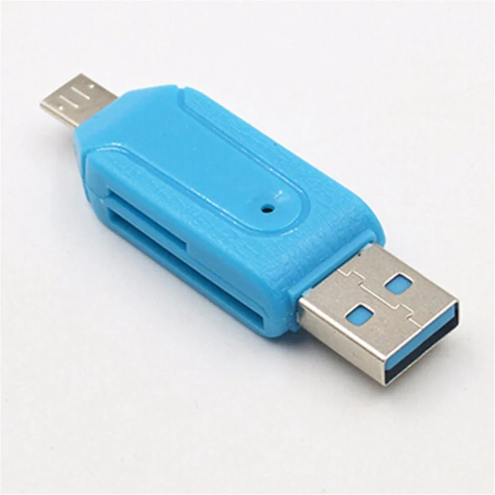 (Q) 2 в 1 USB OTG кардридер Универсальный Micro USB память OTG TF/SD кардридер телефон расширительный разъем Micro USB OTG адаптер