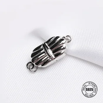 

S925 Sterling Silver Beads Buckle Tips Clasp For Jewelry Making Necklace Bracelet Cords Connectors DIY Jewelry Findings