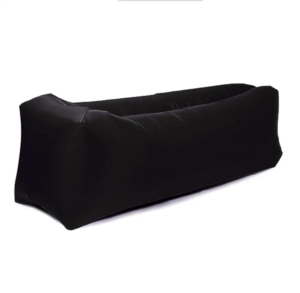 Светильник спальный мешок водонепроницаемый надувной мешок ленивый диван воздушный кемпинг спальный мешок s взрослый пляжный шезлонг стул быстро складной - Цвет: black
