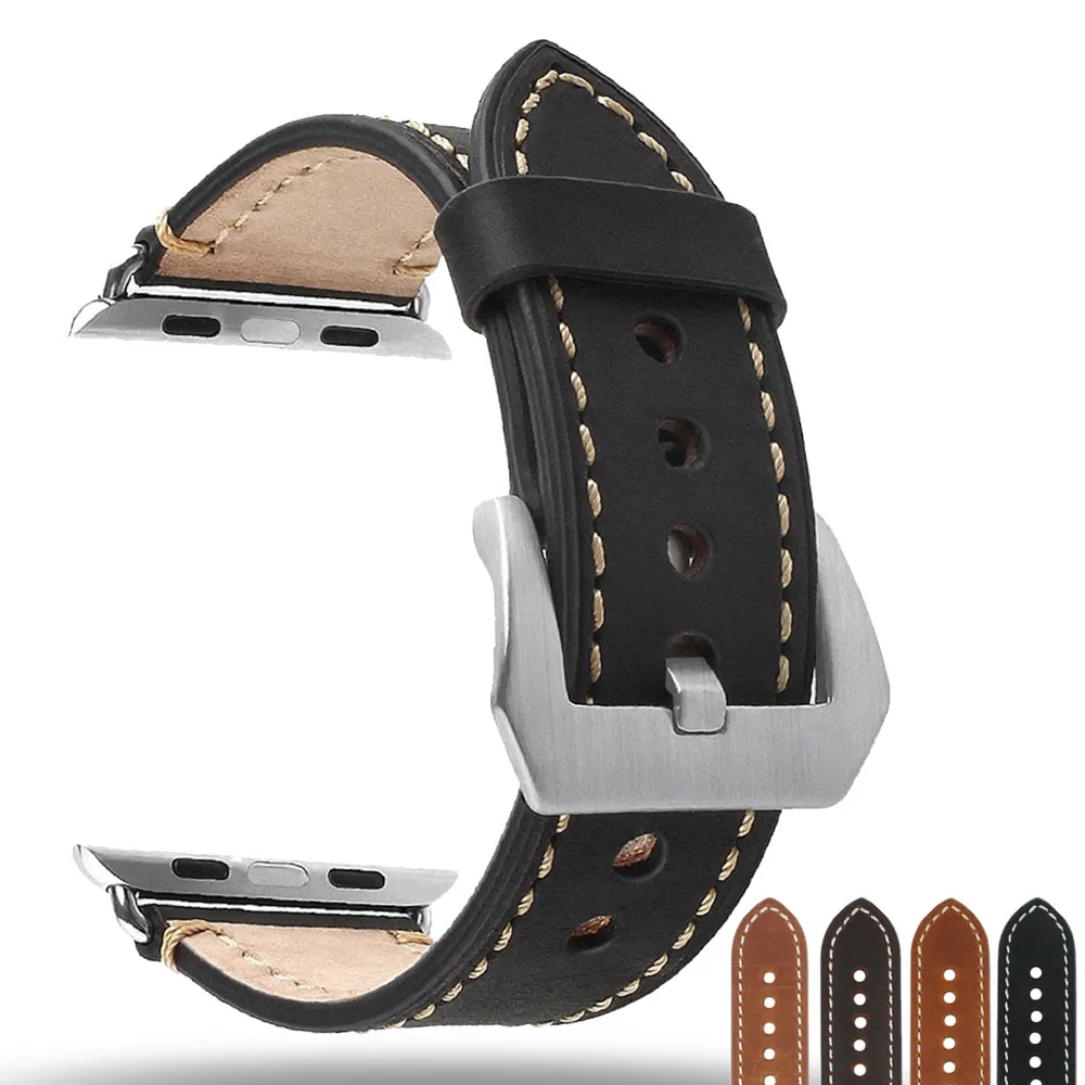 

Watch Accessories Watchband For Apple Watch Bands 44mm 40mm Leather Watch Strap 42mm 38mm Series 4 3 2 1 for iWatch Bracelet