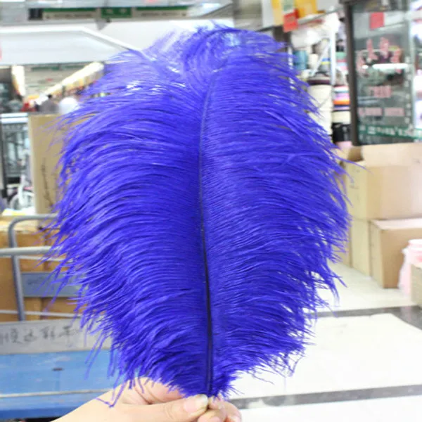 Королевский синий страусиные перья 15-75 см 6-30 дюймов карнавальные вечерние украшения для свадебного платья натуральные перья страуса Шлейфы
