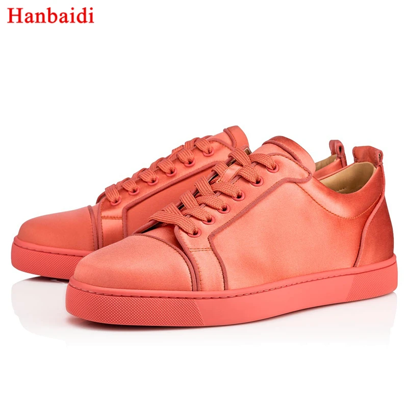 

Hanbaidi Top Quality Blue and Orange Mens Loafers Fashion Silk Lace Up Round Toe Casual Shoes Street Style Outfit Party Shoes 46