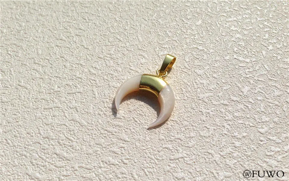 Natural Shell Double Horn Pendants 7
