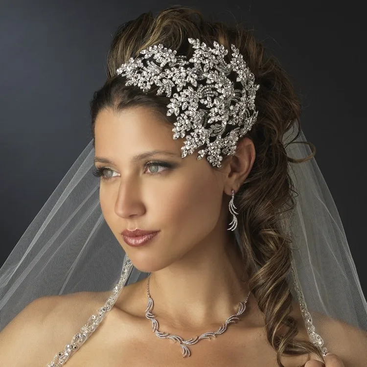 Bridal Pageant Blue Rhinestones Crystal Prom Wedding Tiara Full Crown 81021 