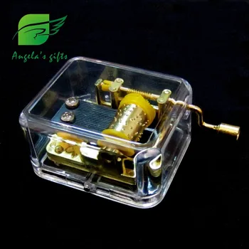

clear box music box, Fur Elise Hand crank music gifts for girls, birthday gifts, wedding souvenir, home decor Angela's gifts