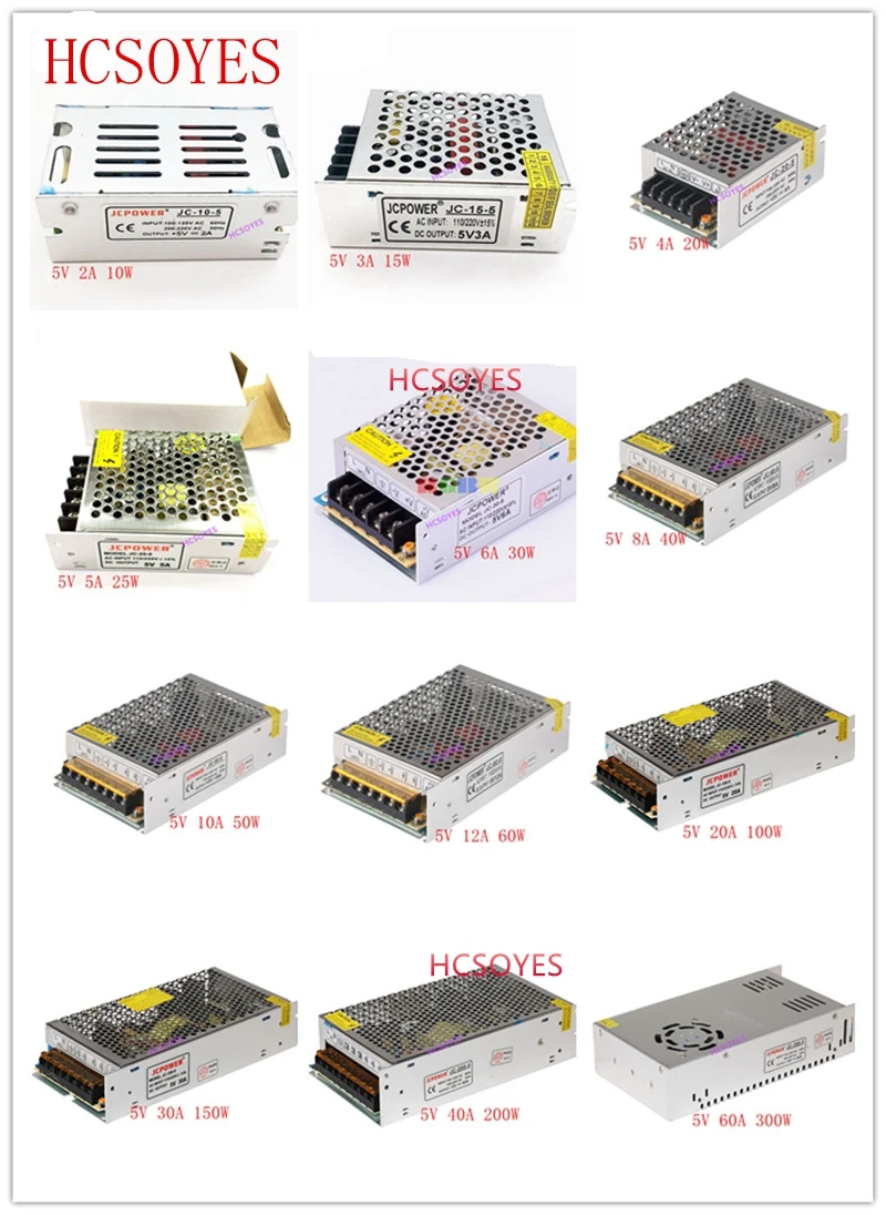 5 V 2A/3A/4A/5A/6A/8A/10A/12A/20A/30A/40A/60A переключатель светодиодный Питание трансформаторы для WS2812B WS2801 APA102 8806 Светодиодные ленты