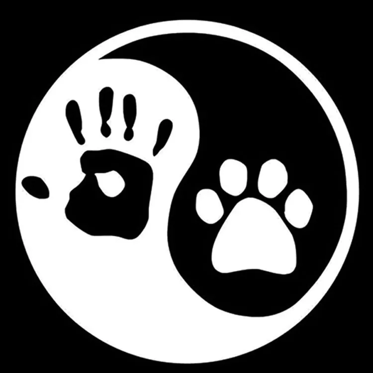 10*10 см Yin и Yang Cat отпечатки собачьих лап пальмовый принт наклейки на ноутбуки персональное украшение оконного стекла стикер автомобиля C4-0050
