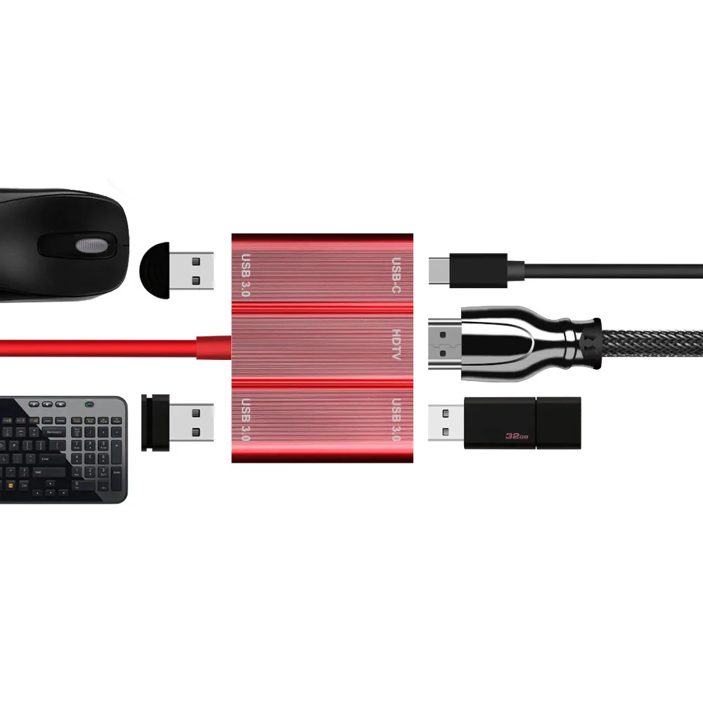 Тип C до 3 порта USB 3,0 HUB+ 4 K HDMI концентратор USB адаптер 90 W Зарядное устройство док-станции для nintendo/MacBook/Galaxy Book/S9/S8/S8 плюс A30