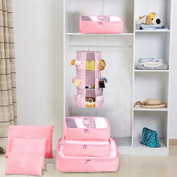 

6Pcs Storage Bag Waterproof Clothes Packing Cube Luggage Organizer Set Women Men Travel Bags Portable Storage Pouch Toiletry