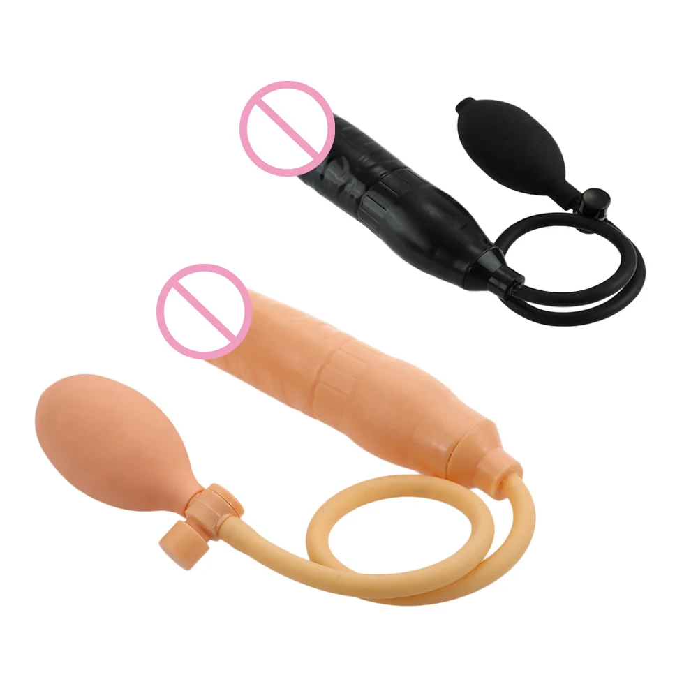 Inflatable Dildo Male Artificial Pump Penis Cock Pussy Plug Massager Sex Toys for Women/Men Butt Plug Sex Shop Sex Products