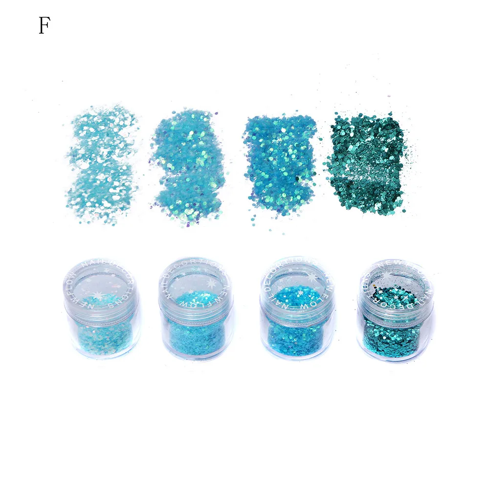 

A Group Of 4 Colors Nail Art Tips Stickers Acrylic 3D Glitter Sequins Manicure DIY the Mother's Day gift 5.6