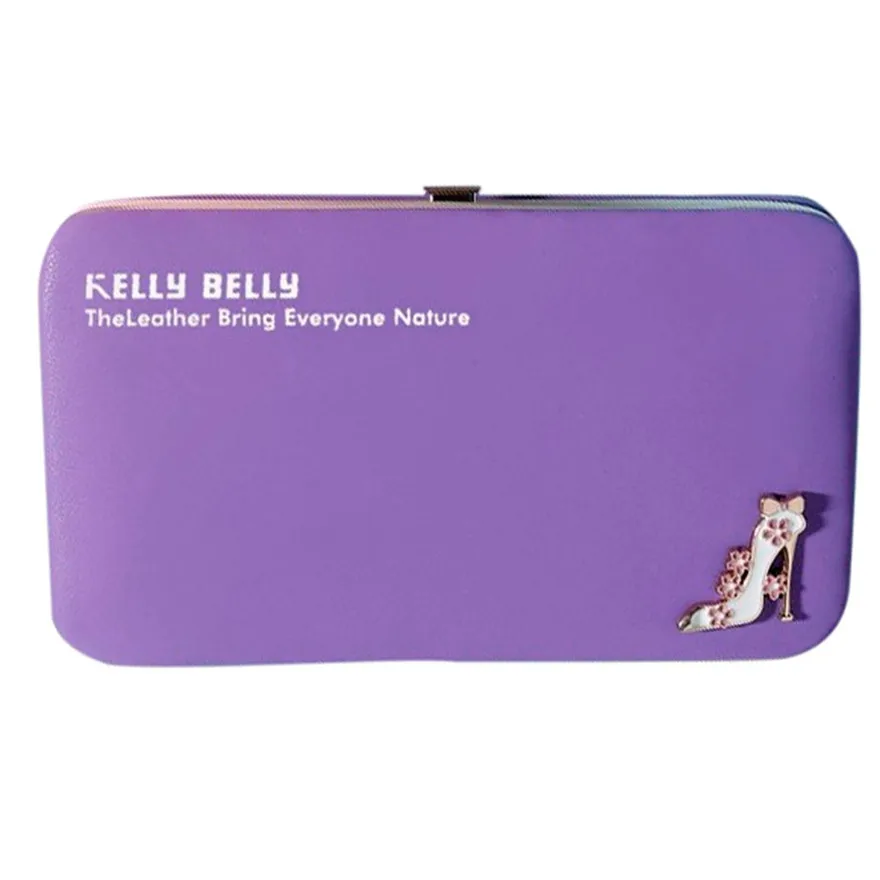 Purple Кошелек для монет женский многофункциональный длинный мобильный кошелек для телефона с отделением для карт Poucht кожаный кошелек - Цвет: Purple