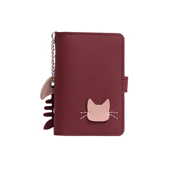 

Women Cats Pattern Zipper Wallet PU Leather Multi-card Hand Holding Purse MSJ99