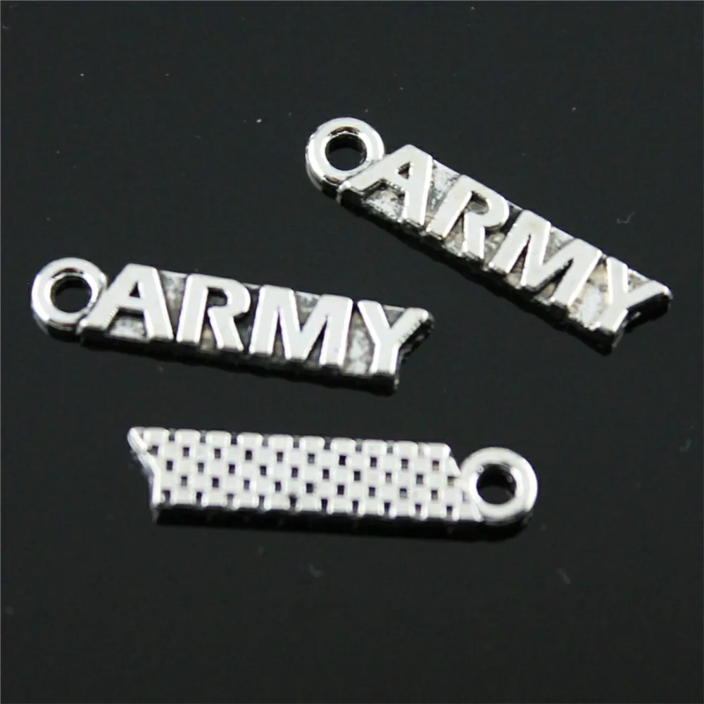 20pcs Army Pendant Charms For Jewelry Making 2 Colors Antique Bronze