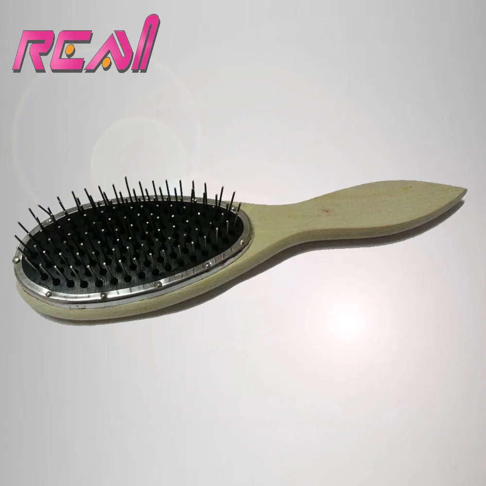 Hot Sales Wig Accessories Wooden Wig Comb Brush Anti static Steel Pin