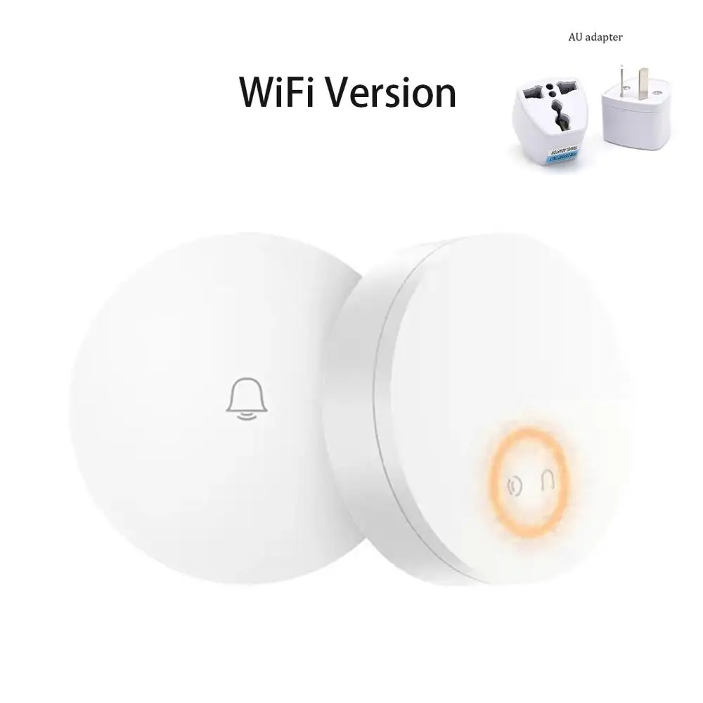 Xiaomi Mijia linptech самогенерирующийся беспроводной дверной звонок wifi версия без батареи без проводки отключения питания телефон просмотр записи - Цвет: Add AU Adapter