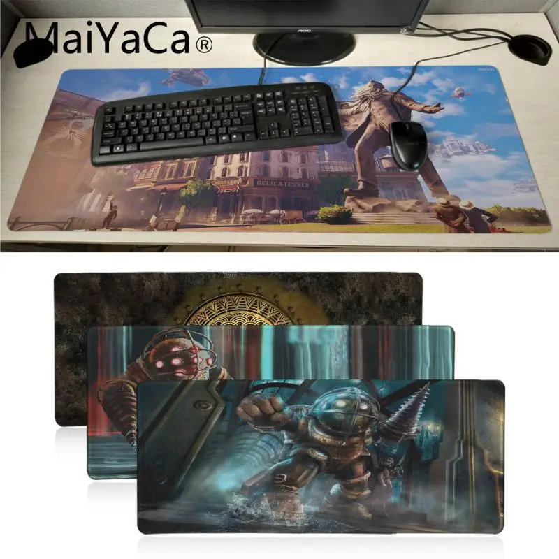 

Maiyaca New Design BioShock game Anti-Slip Durable Rubber Computermats Locking Edge gaming Mousepad Mat Keyboard Mat Table Pad