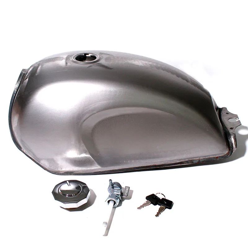 Unpainted Universal Motorcycle 9L Gas Fuel Tank Oil font b Box b font Raw Bare Metal