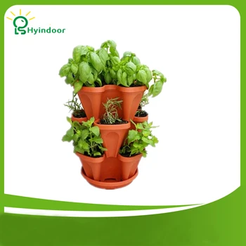 

FREE SHIPPING 3pcs Stackable Garden Planter Herb Flower Pots Indoor Outdoor Round Clover