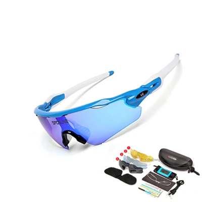 Поляризованные велосипедные солнцезащитные очки для горного велосипеда 5 линз UV400 велосипедные очки солнцезащитные очки, очки для велоспорта - Цвет: 5