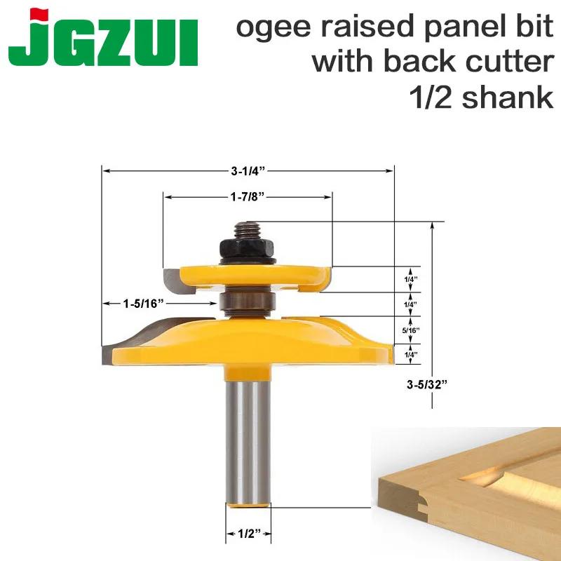 1 шт. 1/2 "хвостовик поднятая панель фреза с Backcutter-Ogee Деревообработка резак шипорезный Станок для деревообработки инструменты