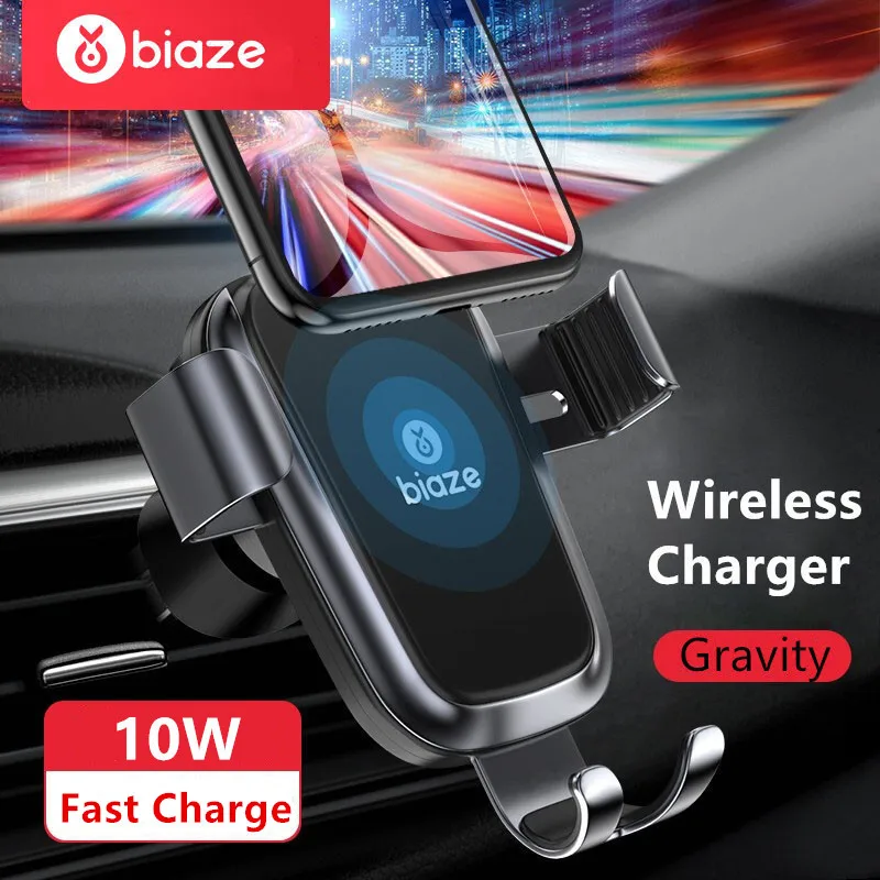 

Biaze Wireless Car phone Charger For iPhone X 8 7 Samsung s8 s9 Xiaomi mi8 Huawei p20 lite Fast Charging Phone Holder in car