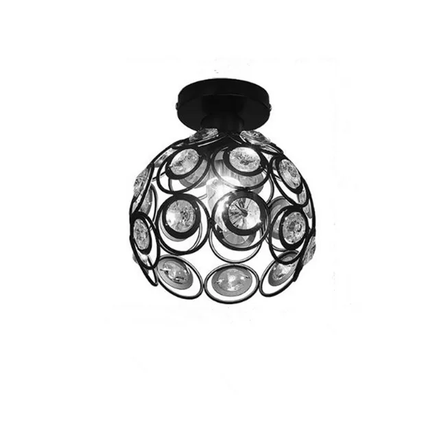 Best Offers Loft Vintage Black/white Ceiling Light Wrought Iron K9 Crystal Ceiling Lamp Ac85-265v For Corridor Lamp Balcony Kitchen Lamp