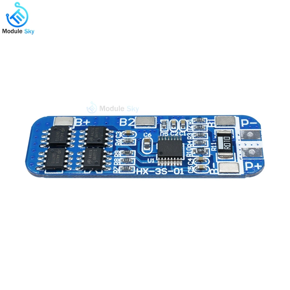

bms 3S 18650 10A Li-ion Lithium Battery Charger Protection Board Circuit Board 10.8V 11.1V 12.6V Electric battery balancer