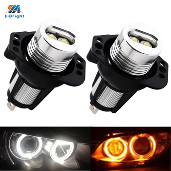 

YM E-Bright 1Set(2PCS) 2X6W Light Led Angel Eyes Bulb White Blue Amber Red For BMW E90 3 Series Sedan