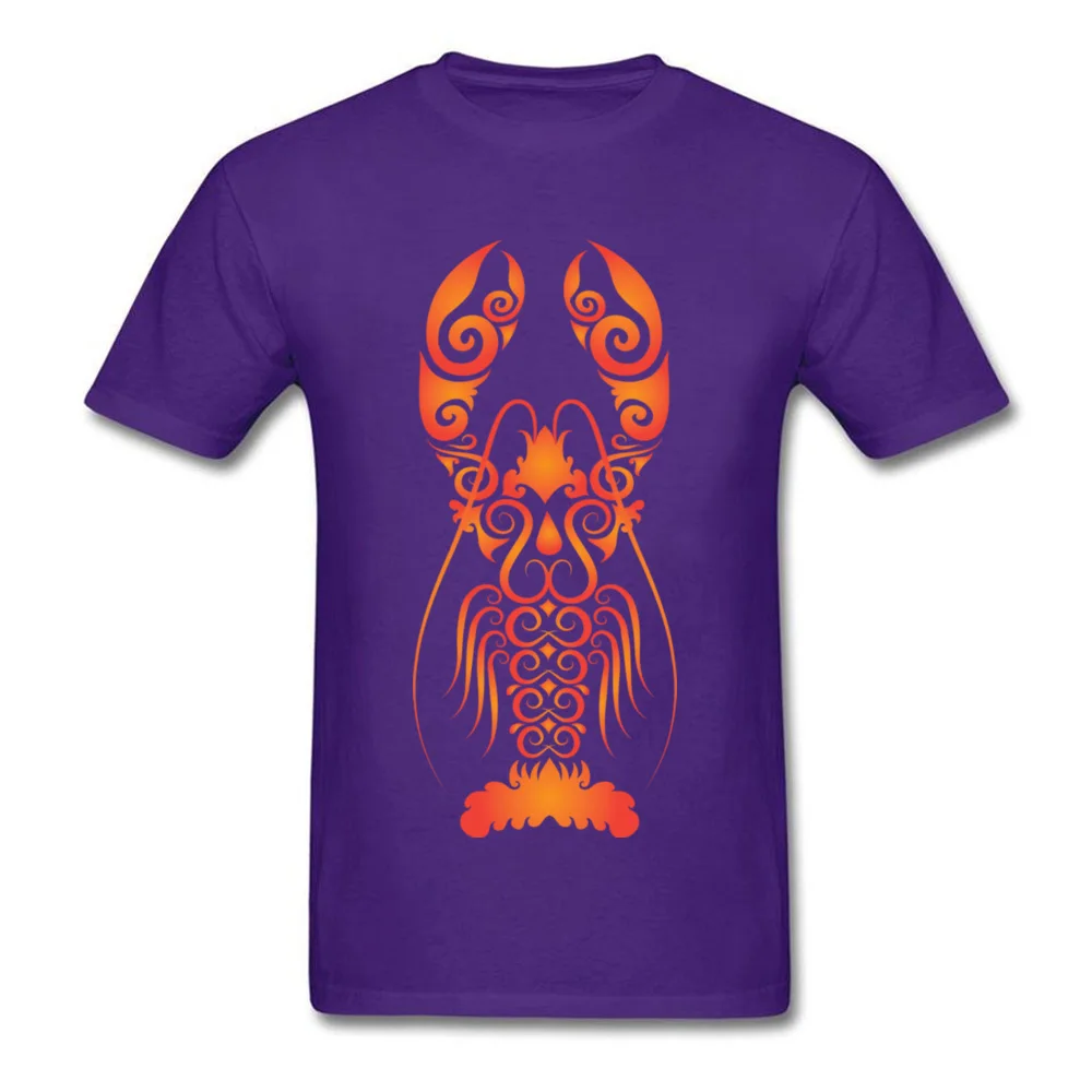 Lobster Ornament Style Crewneck T-shirts VALENTINE DAY Printing Tops Shirt Short Sleeve Discount Cotton Fabric Tops Tees Man Lobster Ornament Style purple