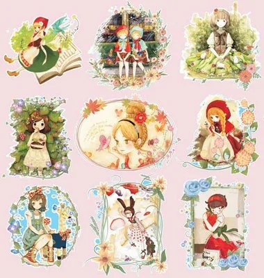 

Cartoon Girls Offset Press Iron-on Cloth Materails Offset PET Transfer DIY T-Shirt Bag Scrapbooking Patches 1Pcs/Lot 18x20cm
