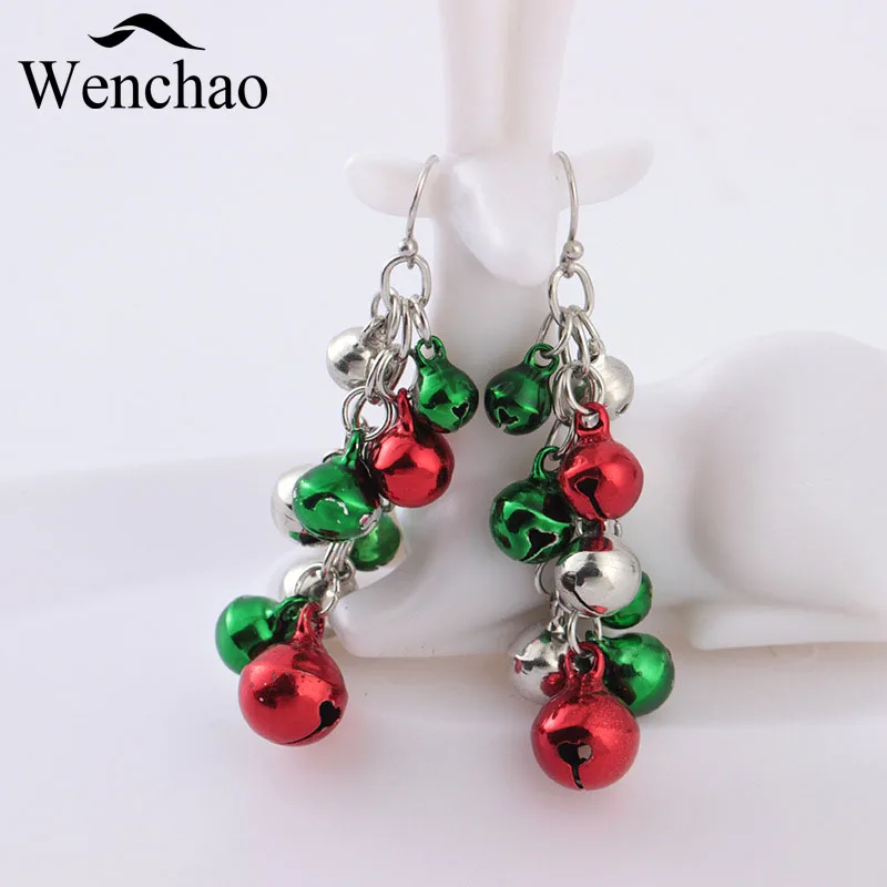 

2018 New Design Colorful Bell Christmas Drop Earrings For Women Fashion Long Jingle Statement Jewelry Dangle Earrings Xmas Gift