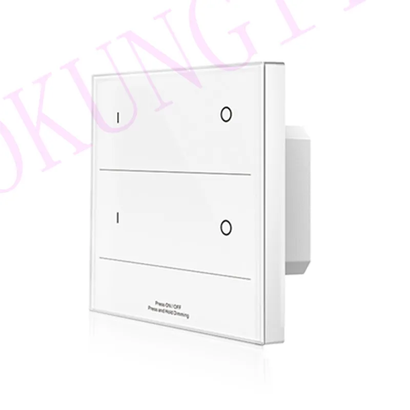

85-265VAC 2 Zone 2.4G Brightness Touch Panel Remote Control T16-2 single color DMX512 master panel RF2.4G remote control