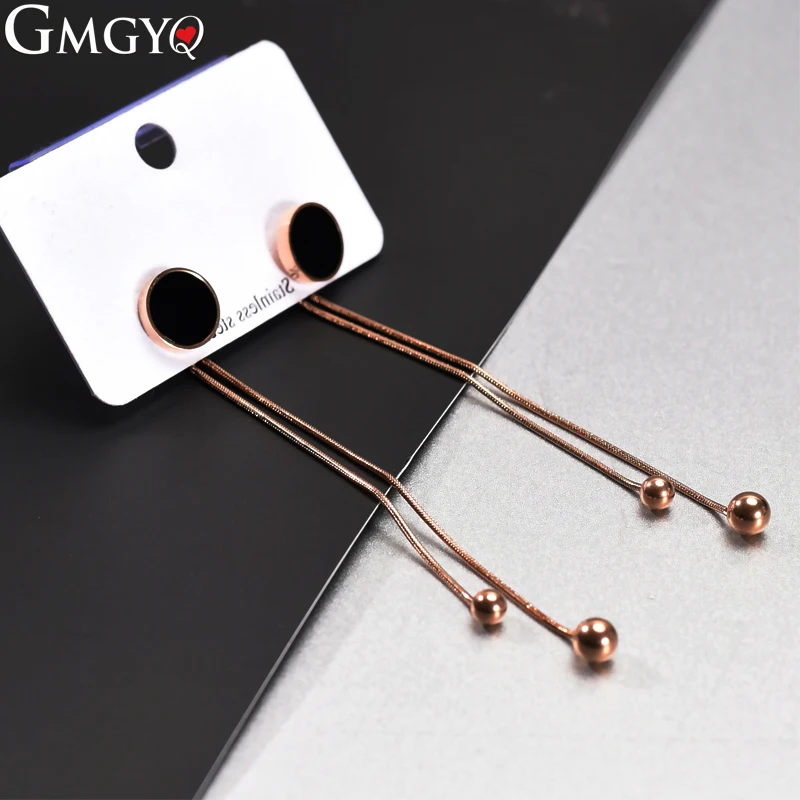 

GMGYQ Aretes De Mujer Modernos 2018 Earrings For Women Stainless Steel Jewelry Rose Gold Gifts For Your Girlfriend