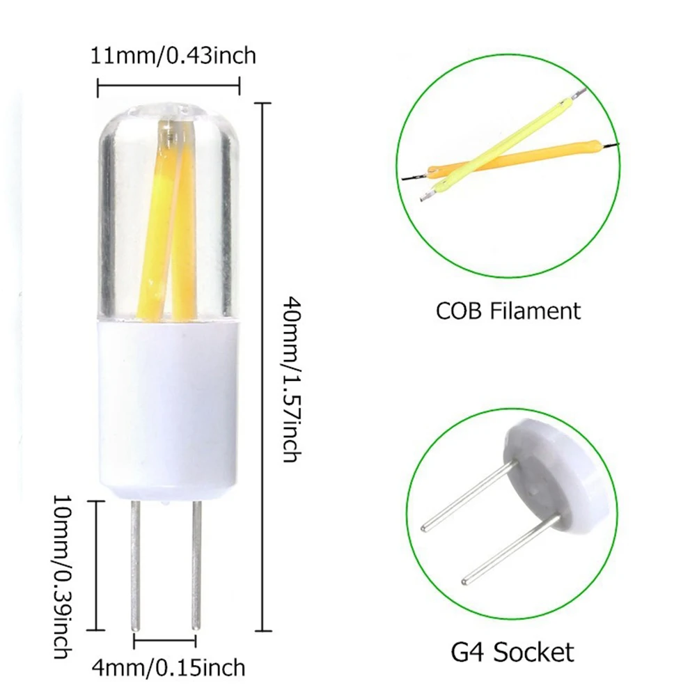 TSLEEN 10 шт. G4 светодиодный лампочка накаливания мини Диммируемый светодиодный светильник 1,5 Вт 2 Вт лампада Настольный светильник Lampara 12 В AC DC Cob светодиод светодиодное освещение