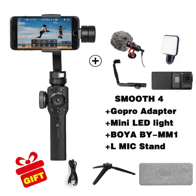 Zhiyun SMOOTH 4 3-осевой Карманный стабилизатор для смартфона экшн-камеры телефона Портативный iPhone Q Gopro Hero sjcam - Цвет: Option 6