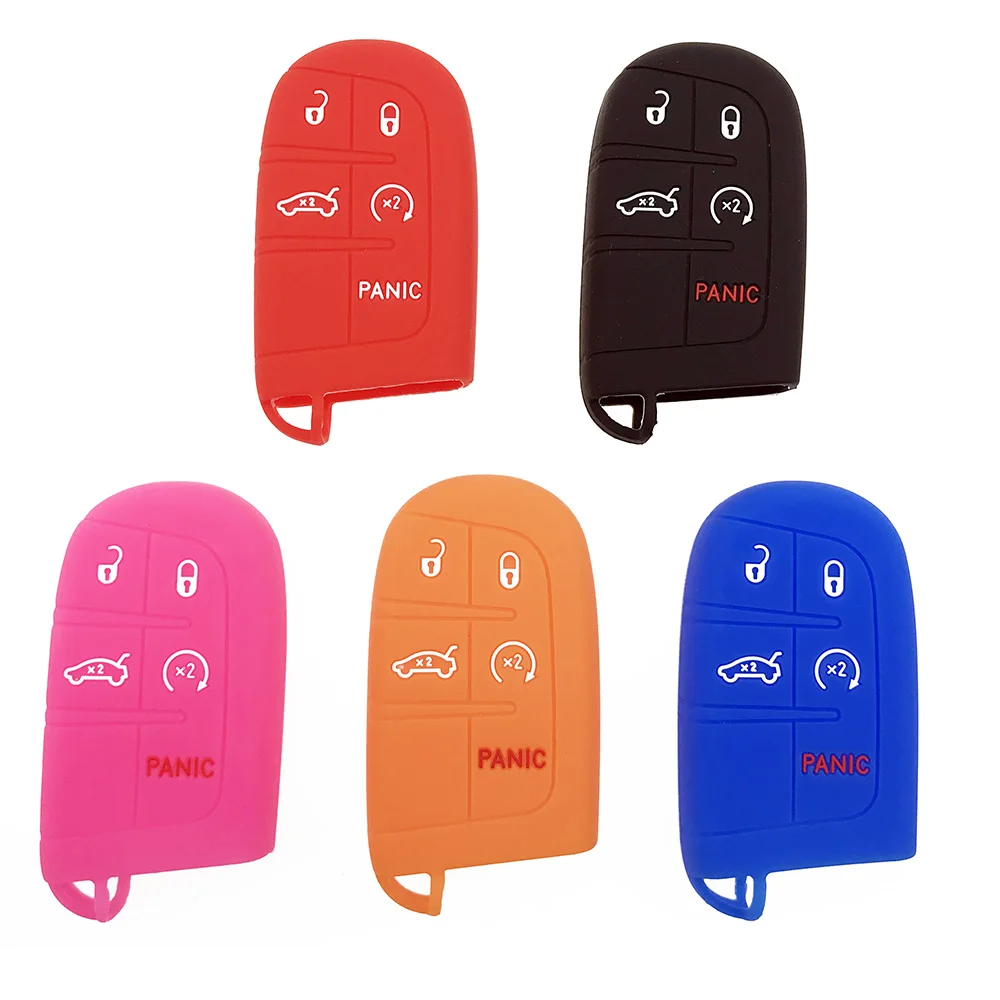 

Universal Silicone Key Case Shell For Jeep Chrysler Dodge Auto Key Cover Shell Holder Decoration Styling Accessories