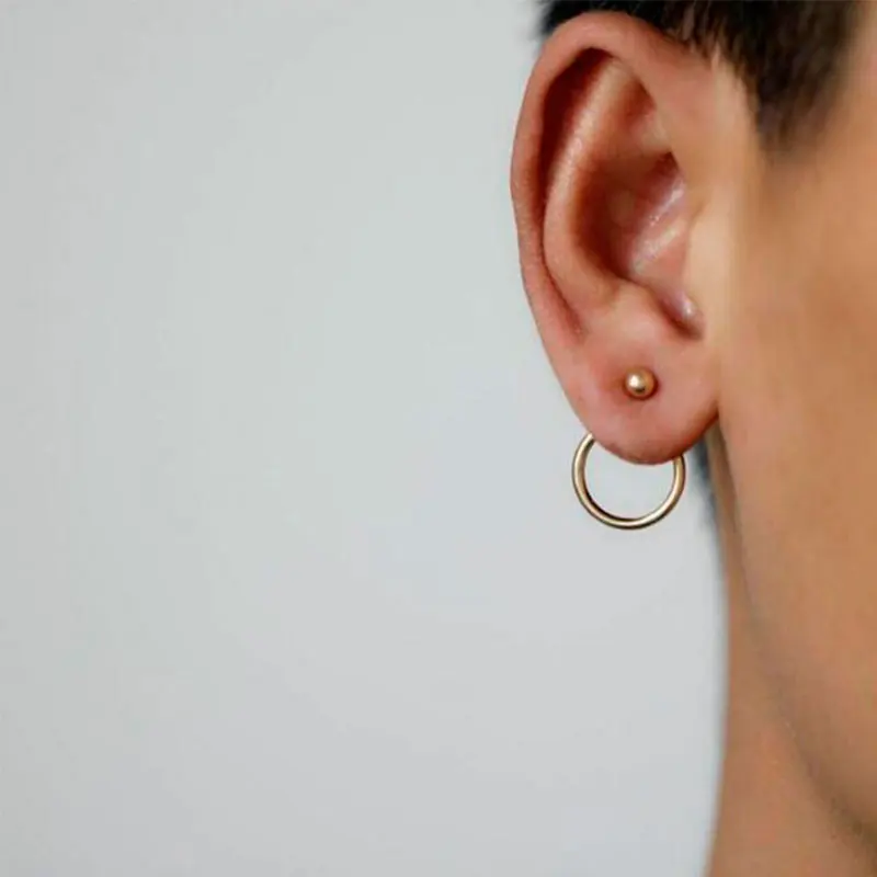 

Simple Geometric Round Stud Earring for Women Vintage Personality Hollow-out Gold Metal Ear Stud Party Daily Jewelry Accessories