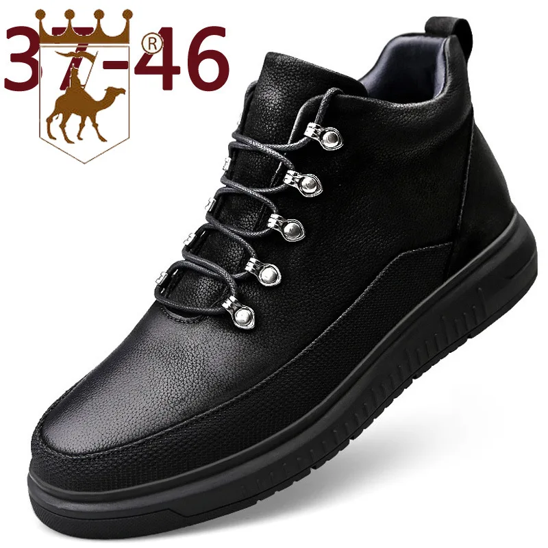 

BACKCAMEL2019 spring new men's booties top layer leather casual fashion rubber bottom non-slip wear mens boots SIZE38-46