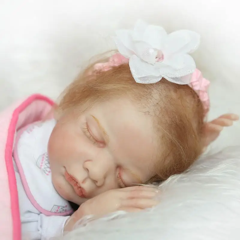 

50cm Exquisite Silicone Reborn Baby Doll Toys Lifelike NPKCOLLECTION Newborn Sleeping Babies Doll Girls Brinquedos Christmas Gif