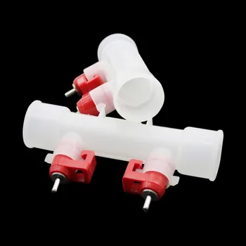 

3 Pcs Poultry Farming Tool Inner Diameter 25mm Double Nipple Chicken Drinker Quail Double Hanging Cup Accessories