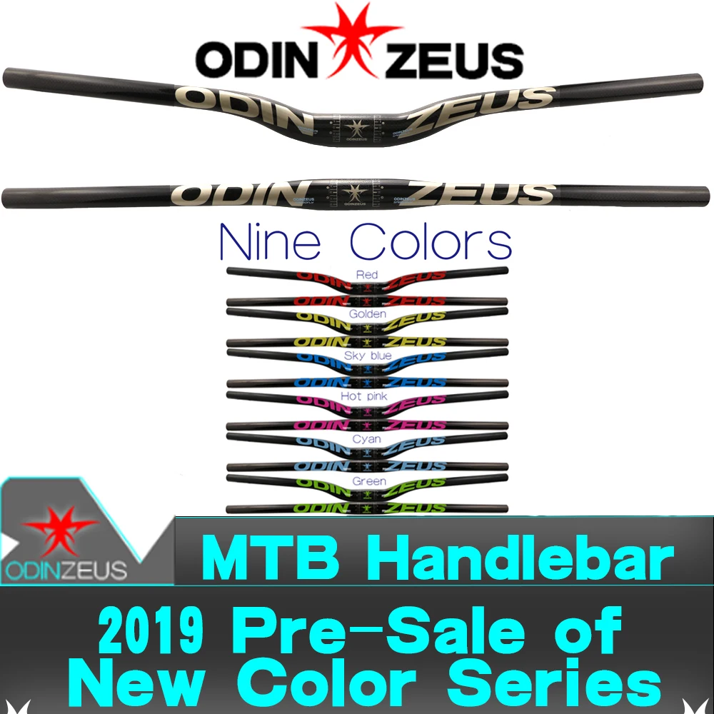

ODINZEUS New style Supers trong Ultra light MTB/Road Bicycle Carbon friber Handlebar Flat or Rise 31.8*580//620/660/700/740mm