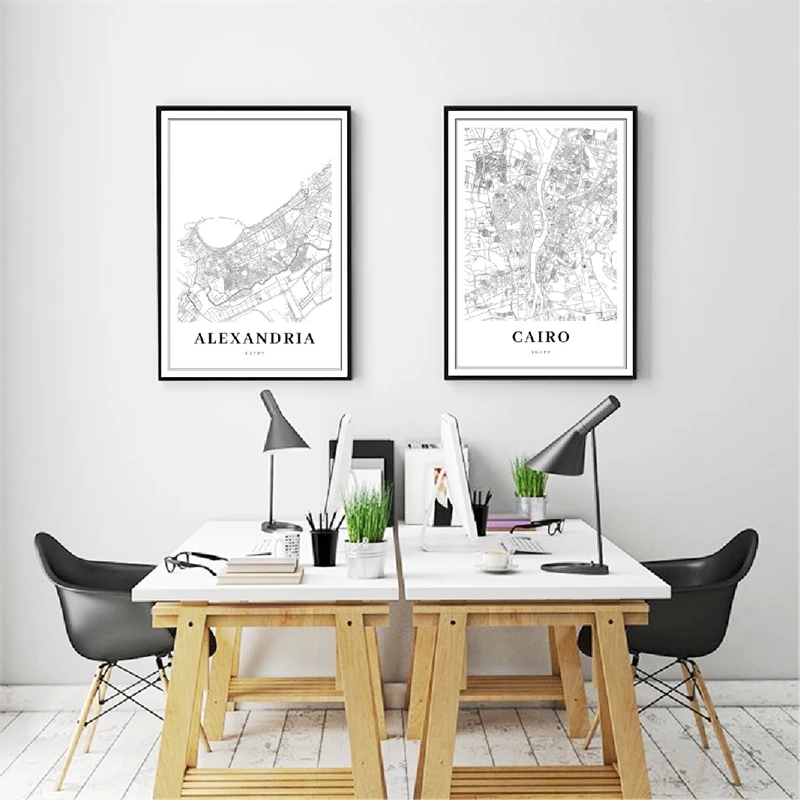 Egypt Map Art Poster Print