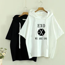 bts exo korean style got7 white t shirt t-shirt tshirt tops summer rock hipster hip hop women