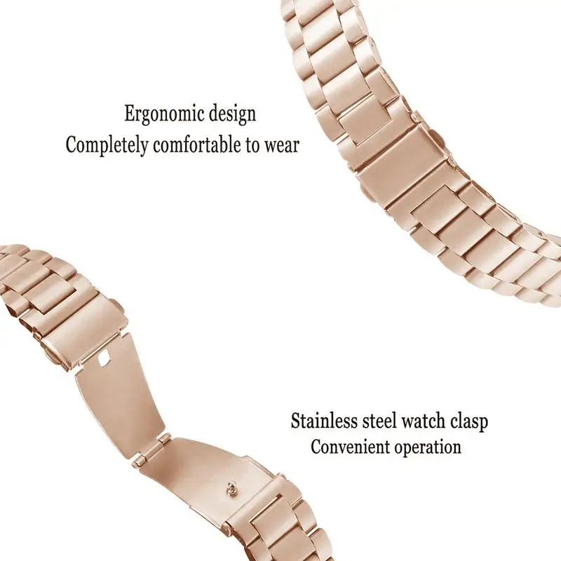 Металлический ремешок для часов из нержавеющей стали, сменный ремешок для samsung Galaxy Watch, активные полосы/Galaxy Watch 42 мм/gear Sport - Цвет: Rose Gold