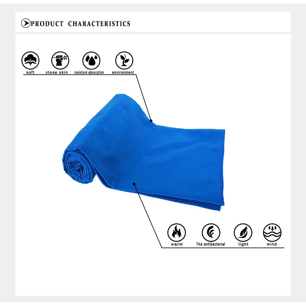 Kopen Sport Handdoek Met Bag2PCS set 75x135cm 35x75cm Grootte Microfiber Gym Beach Quick droog Reizen Solid Outdoor Yoga Zwemmen Kerst
