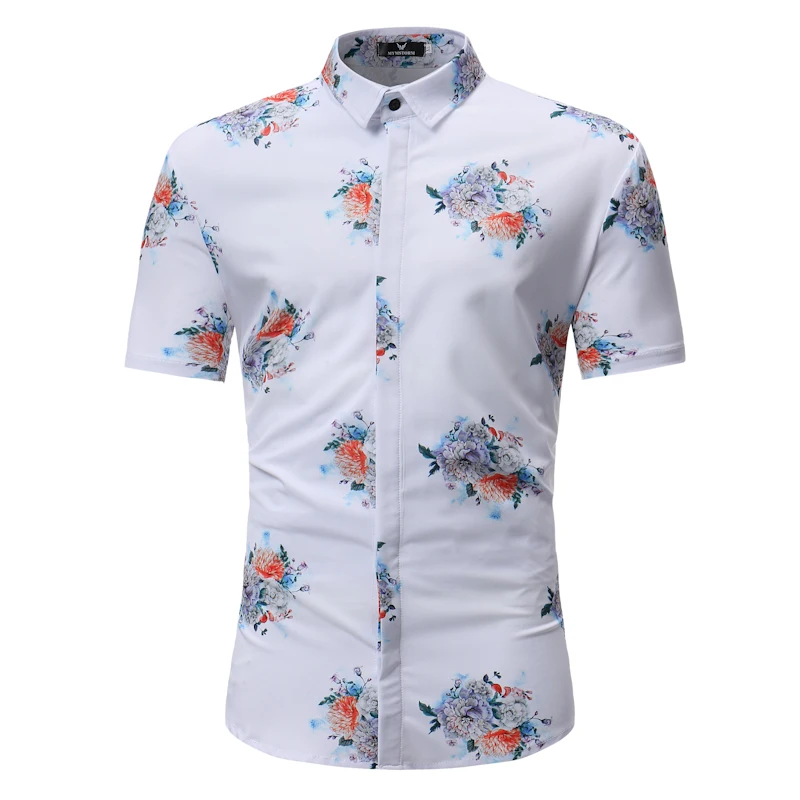 slim fit floral dress shirt