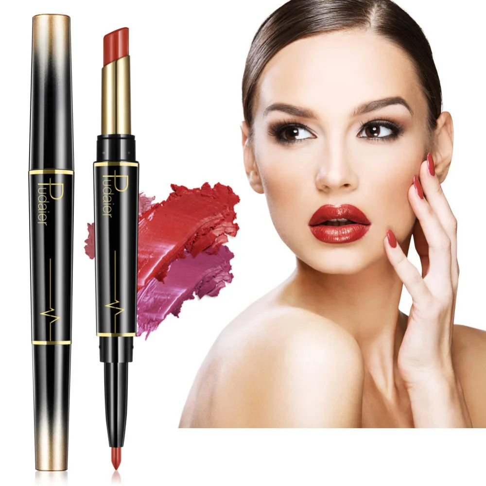 Pudaier-2-In-1-Double-end-Lip-liner-Pencil-Waterproof-Nude-Color-Sexy-Lipstick-Long-lasting