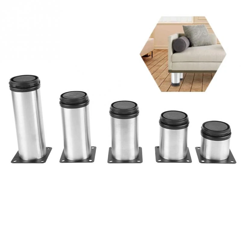 

Stainless Steel Adjustable Cabinet Legs Furniture Leg Round leg For Furniture Sofa Cabinet Table Shelf Feet Household 5 Sizes